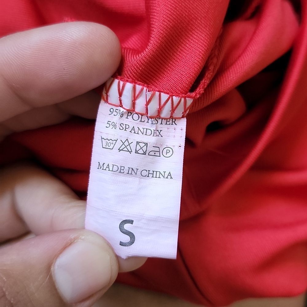 Red Keyhole Open Front Jumpsuit - Picture 5 of 5